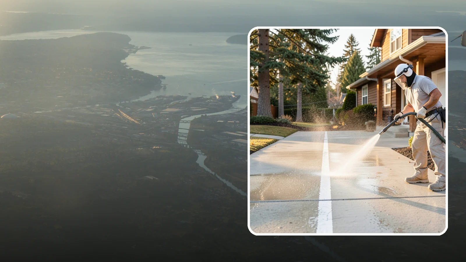 Concrete Walkway Cleaning in Fife, Pierce County, WA - Deep-clean poured concrete walkways to lift years of Northwest grime, algae, and shaded discoloration.