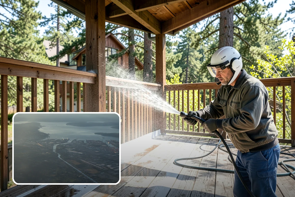 Concrete Walkway Cleaning in Fife, Pierce County, WA - Lifts embedded grime from porous concrete
