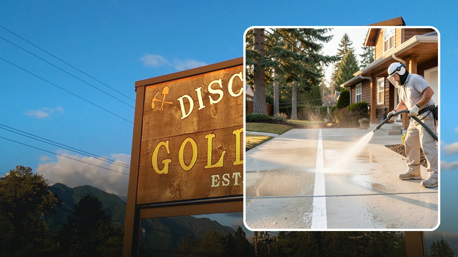 Concrete Walkway Cleaning in Gold Bar, Snohomish County, WA - Deep-clean poured concrete walkways to lift years of Northwest grime, algae, and shaded discoloration.