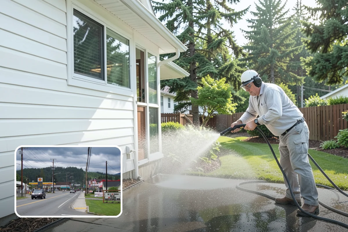Concrete Walkway Cleaning in Granite Falls, Snohomish County, WA - Lifts embedded grime from porous concrete