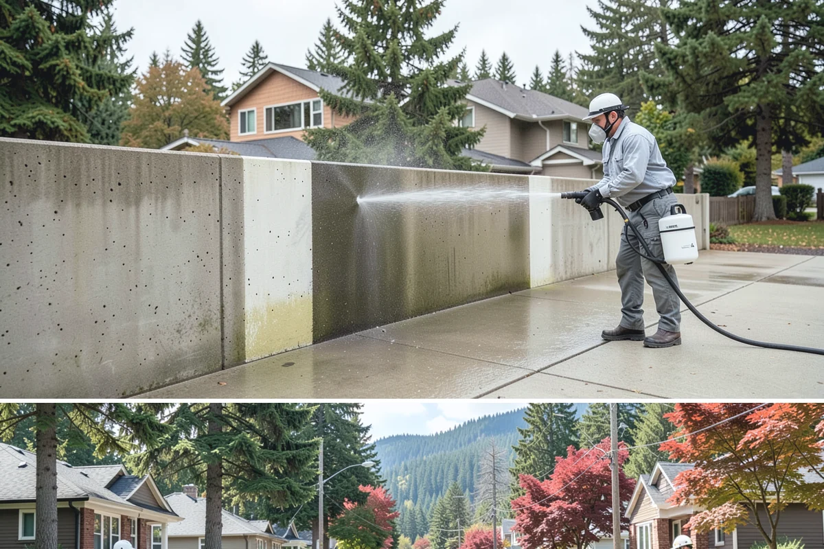 Concrete Walkway Cleaning in Hunts Point, King County, WA - Plan concrete walkway cleaning for a drier window from May to September so the slab can cure between rains.