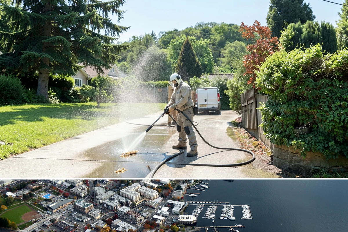 Concrete Walkway Cleaning in Kirkland, King County, WA - Plan concrete walkway cleaning for a drier window from May to September so the slab can cure between rains.