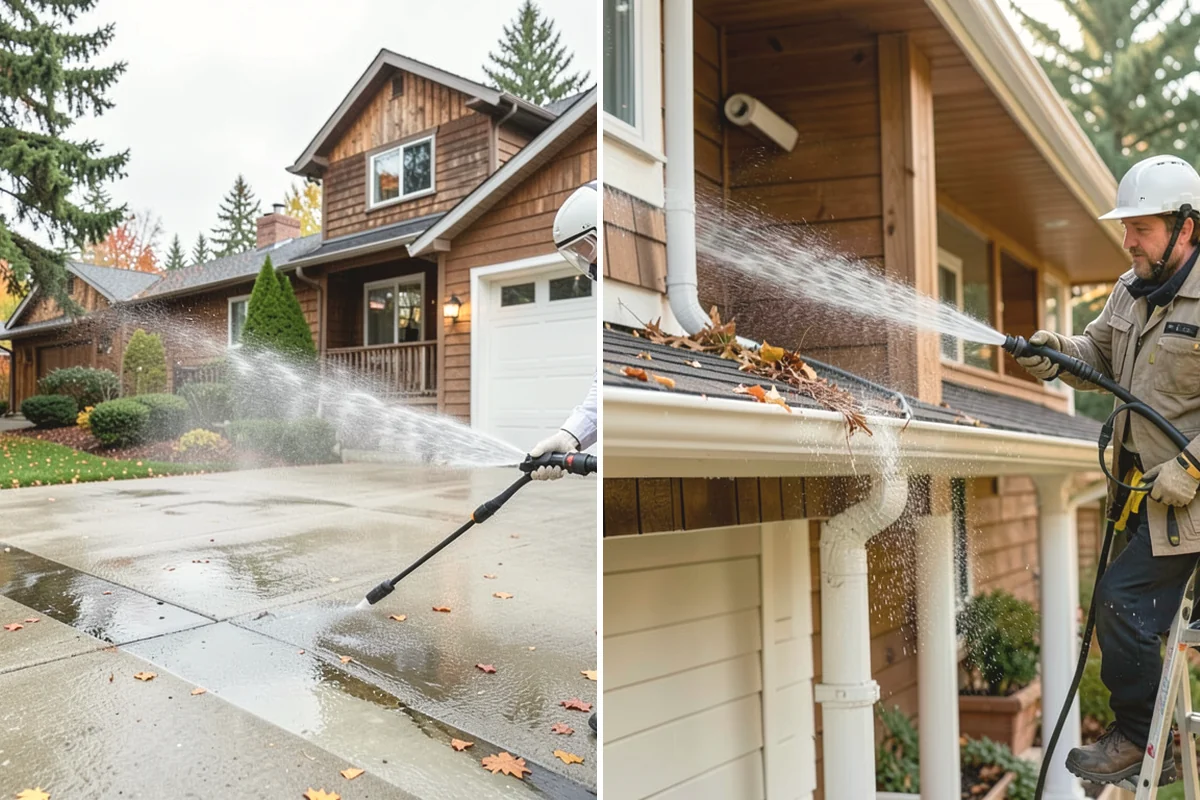 Concrete Walkway Cleaning in La Conner, Skagit County, WA - Clear debris and protect adjacent planting beds