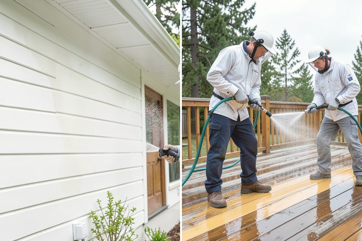 Concrete Walkway Cleaning in Lake Stevens, Snohomish County, WA - Clear debris and protect adjacent planting beds