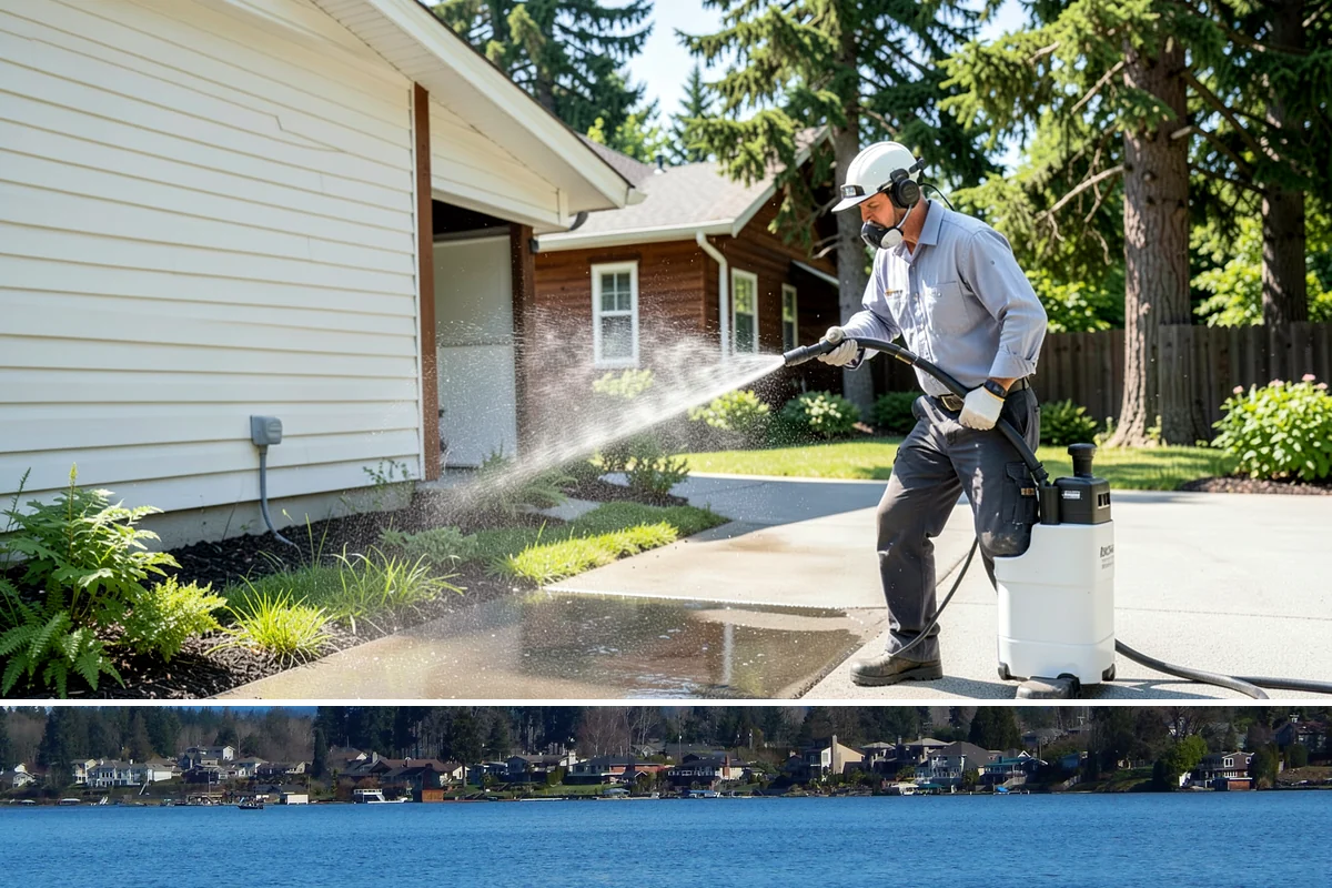 Concrete Walkway Cleaning in Lake Stevens, Snohomish County, WA - Plan concrete walkway cleaning for a drier window from May to September so the slab can cure between rains.