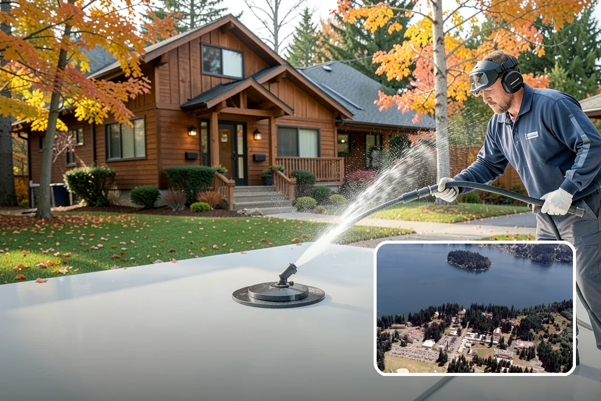Concrete Walkway Cleaning in Lakewood, Pierce County, WA - Lifts embedded grime from porous concrete