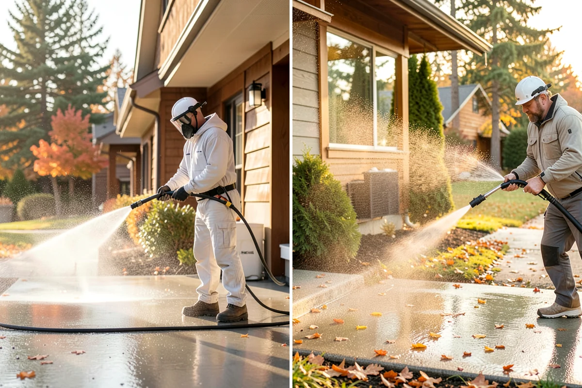 Concrete Walkway Cleaning in Lyman, Skagit County, WA - Clear debris and protect adjacent planting beds