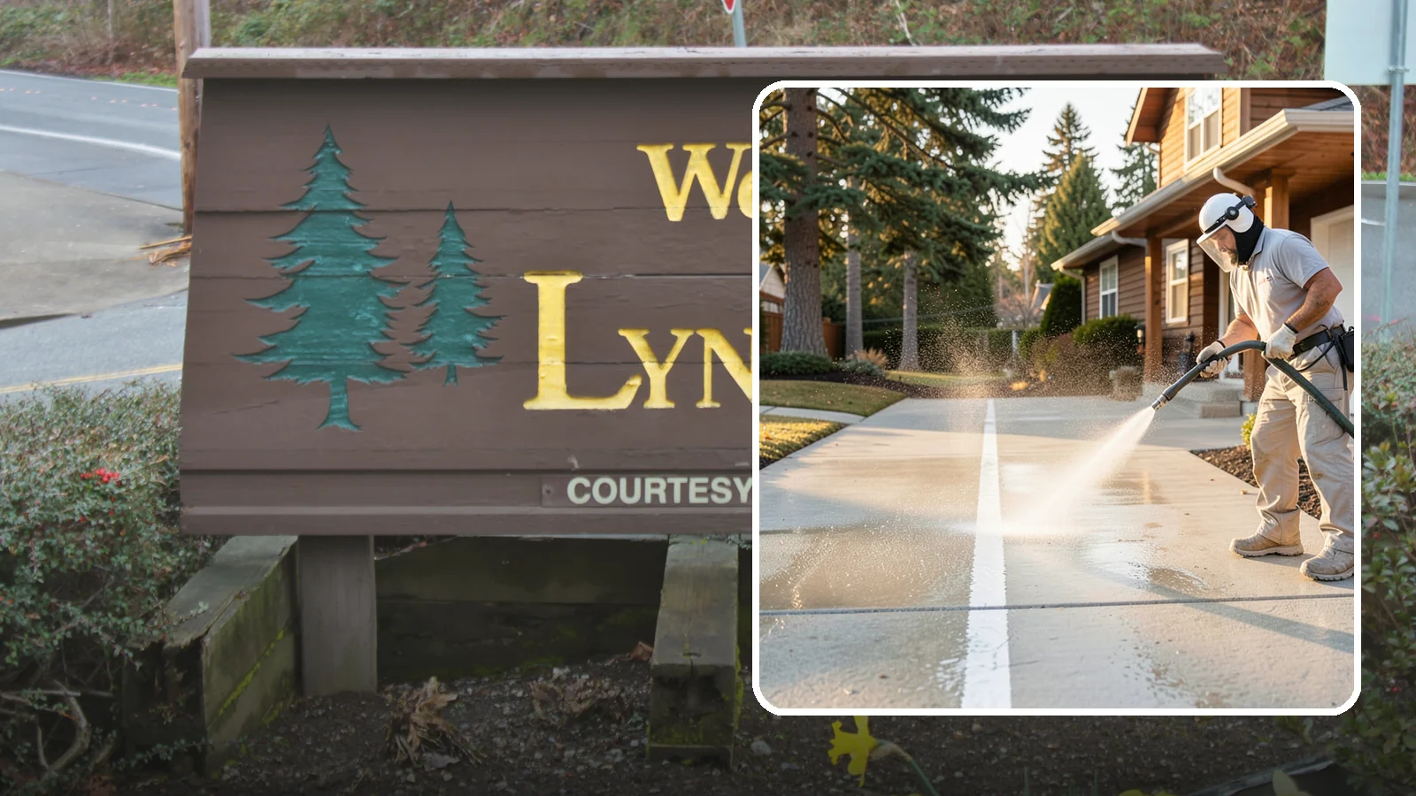 Concrete Walkway Cleaning in Lynnwood, Snohomish County, WA - Deep-clean poured concrete walkways to lift years of Northwest grime, algae, and shaded discoloration.