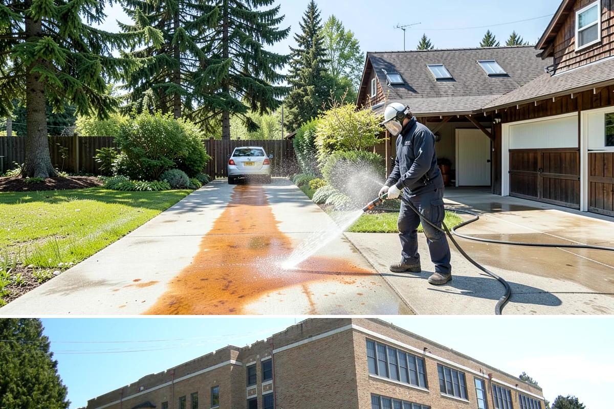 Concrete Walkway Cleaning in Maple Valley, King County, WA - Plan concrete walkway cleaning for a drier window from May to September so the slab can cure between rains.