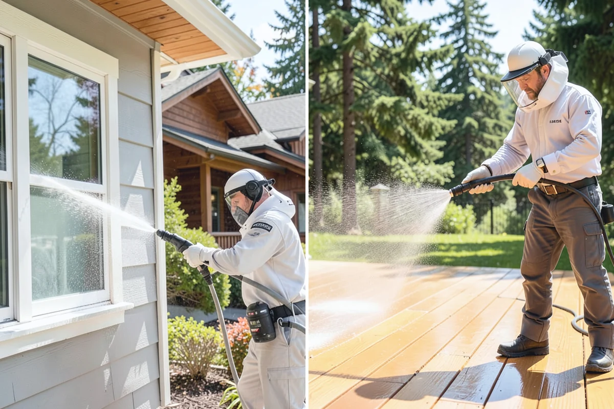 Concrete Walkway Cleaning in Marysville, Snohomish County, WA - Clear debris and protect adjacent planting beds