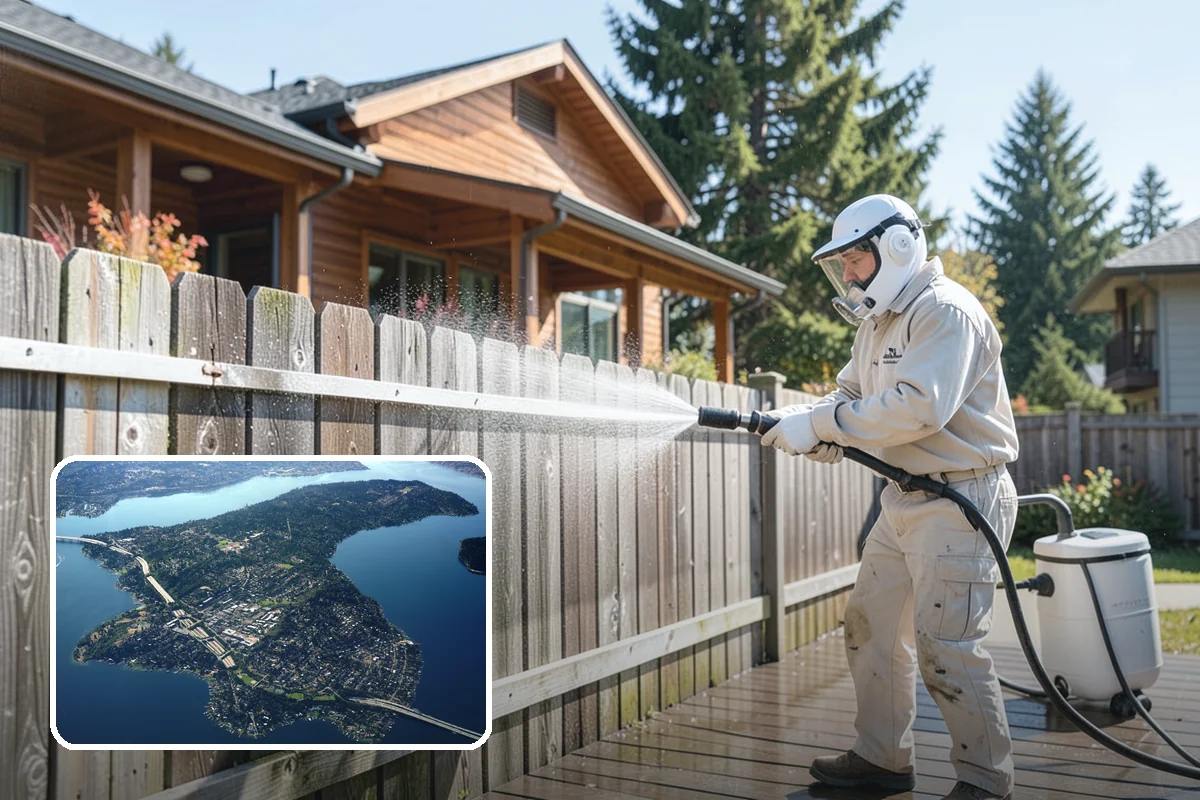 Concrete Walkway Cleaning in Mercer Island, King County, WA - Lifts embedded grime from porous concrete
