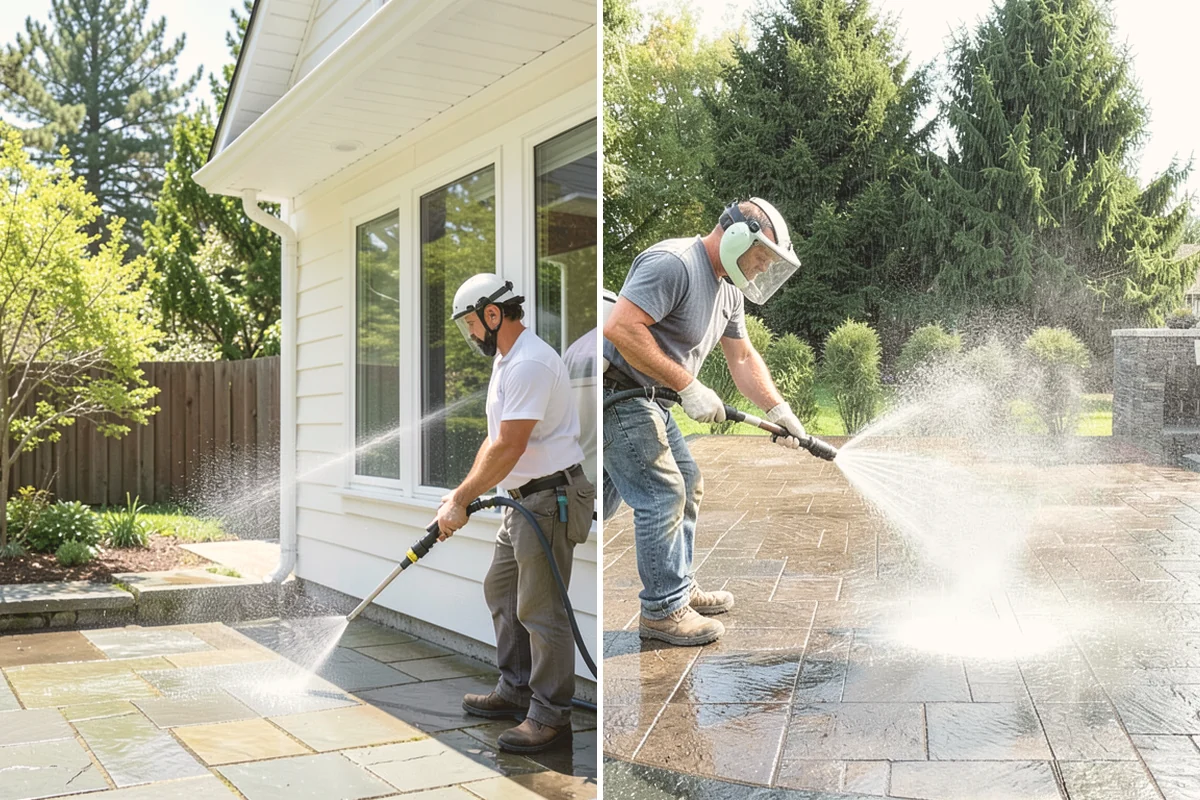 Concrete Walkway Cleaning in Mount Vernon, Skagit County, WA - Clear debris and protect adjacent planting beds