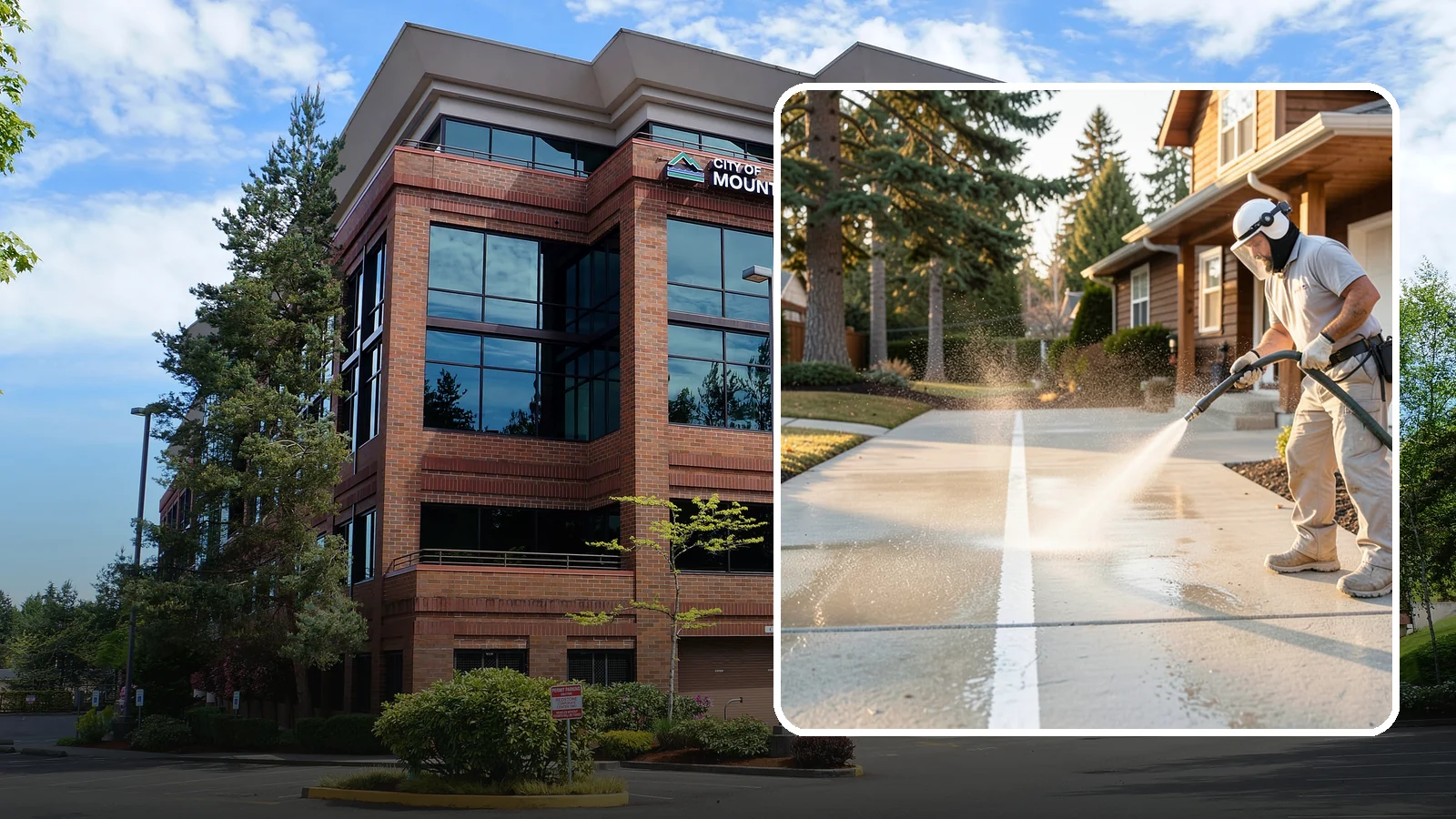 Concrete Walkway Cleaning in Mountlake Terrace, Snohomish County, WA - Deep-clean poured concrete walkways to lift years of Northwest grime, algae, and shaded discoloration.