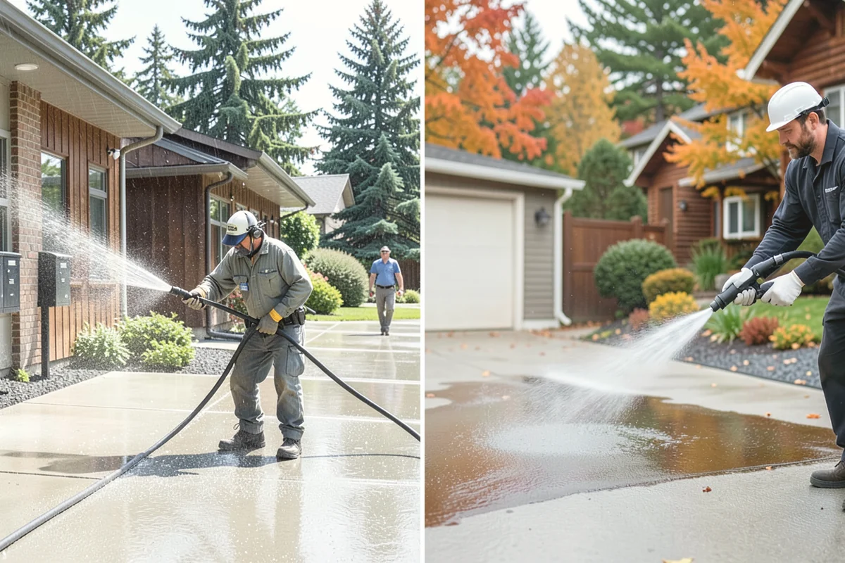 Concrete Walkway Cleaning in Mukilteo, Snohomish County, WA - Clear debris and protect adjacent planting beds