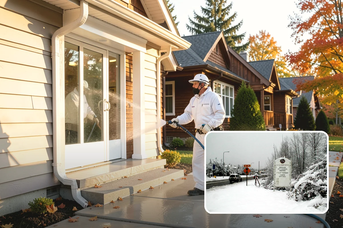 Concrete Walkway Cleaning in Newcastle, King County, WA - Lifts embedded grime from porous concrete