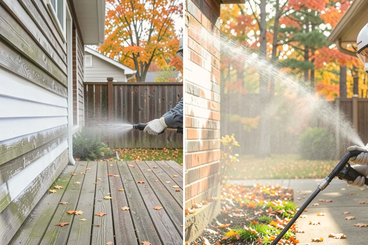 Concrete Walkway Cleaning in Newcastle, King County, WA - Clear debris and protect adjacent planting beds
