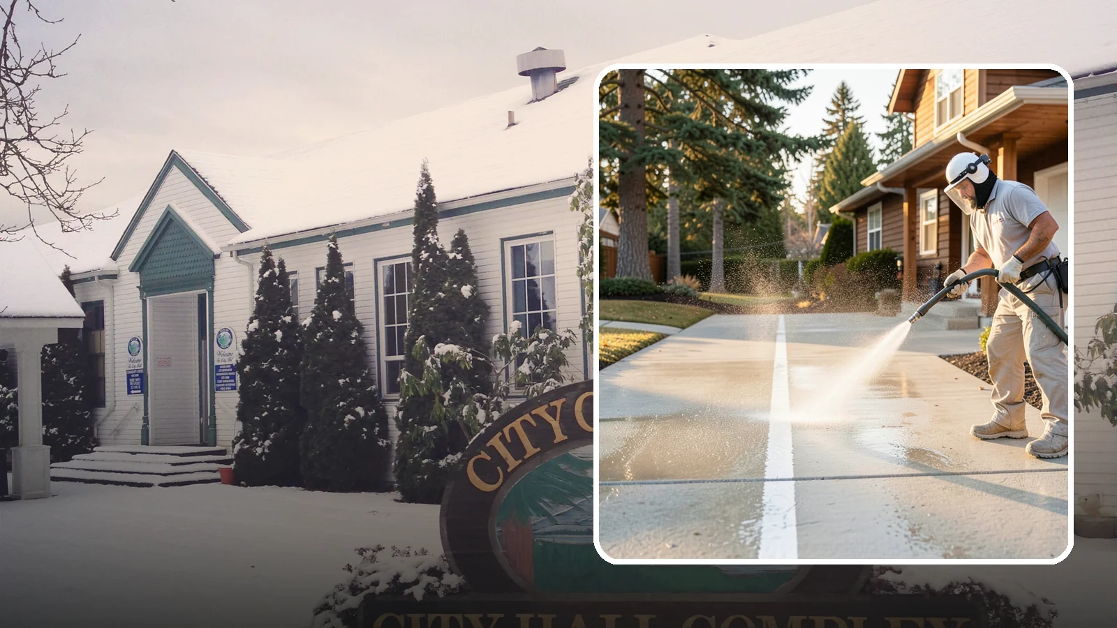Concrete Walkway Cleaning in Pacific, King County, WA - Deep-clean poured concrete walkways to lift years of Northwest grime, algae, and shaded discoloration.