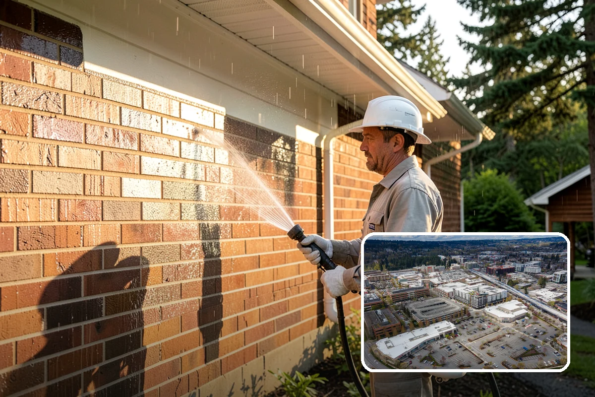Concrete Walkway Cleaning in Redmond, King County, WA - Lifts embedded grime from porous concrete