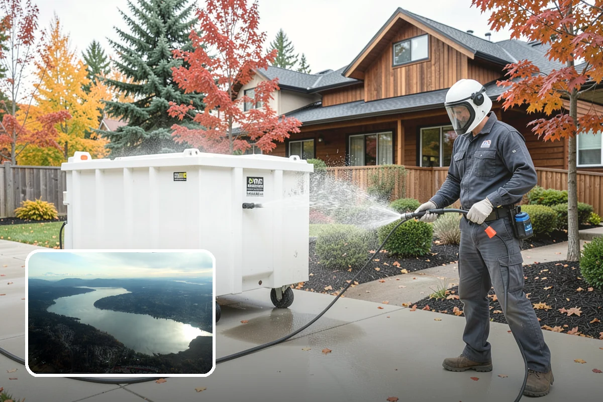 Concrete Walkway Cleaning in Sammamish, King County, WA - Lifts embedded grime from porous concrete