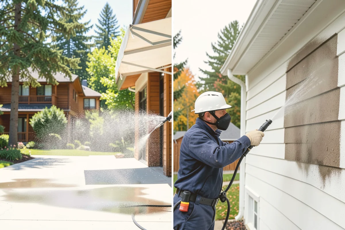 Concrete Walkway Cleaning in Sammamish, King County, WA - Clear debris and protect adjacent planting beds