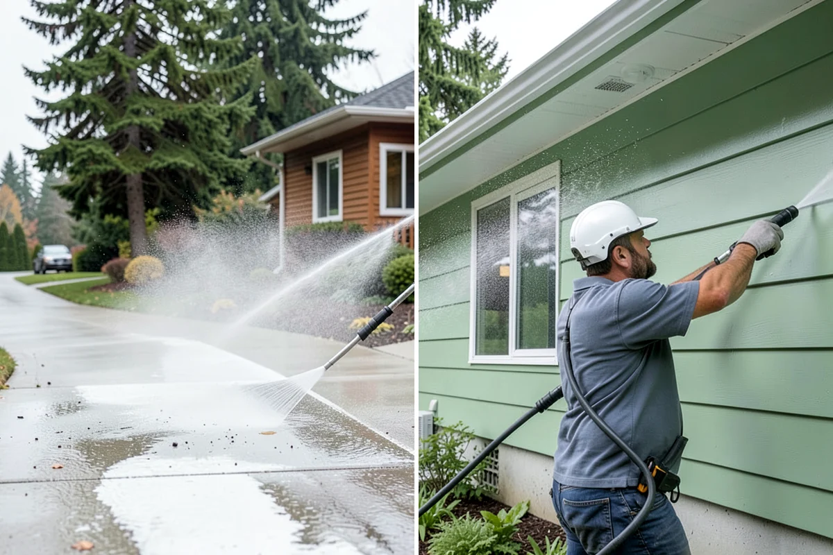 Concrete Walkway Cleaning in Sedro-Woolley, Skagit County, WA - Clear debris and protect adjacent planting beds