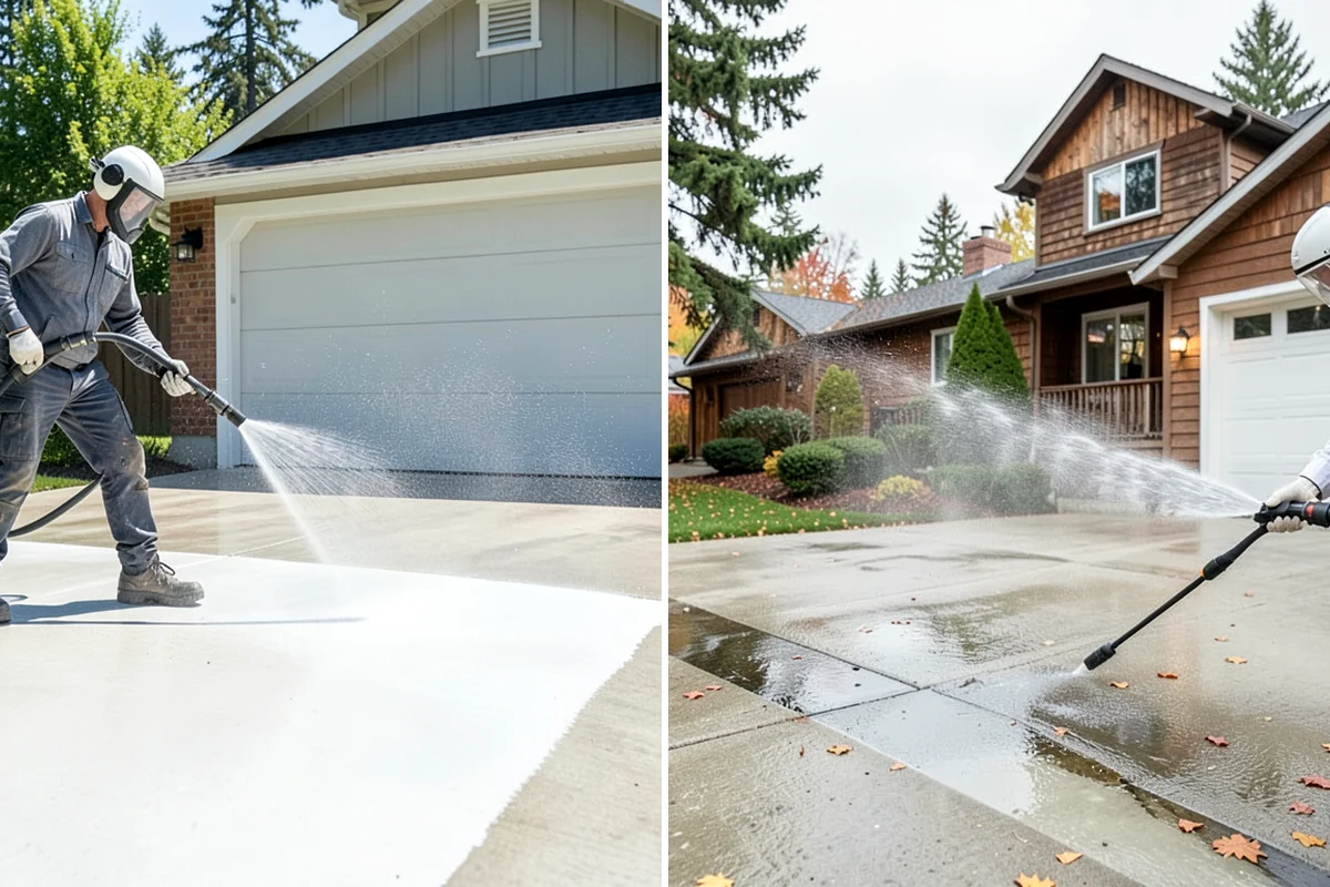 Concrete Walkway Cleaning in Shoreline, King County, WA - Clear debris and protect adjacent planting beds