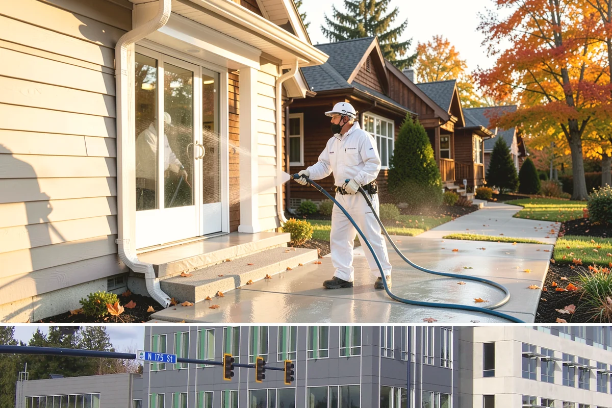 Concrete Walkway Cleaning in Shoreline, King County, WA - Plan concrete walkway cleaning for a drier window from May to September so the slab can cure between rains.