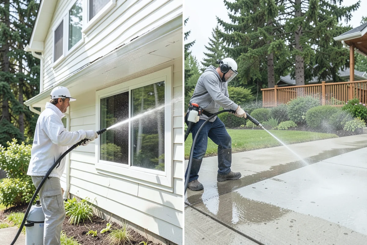 Concrete Walkway Cleaning in Skykomish, King County, WA - Clear debris and protect adjacent planting beds
