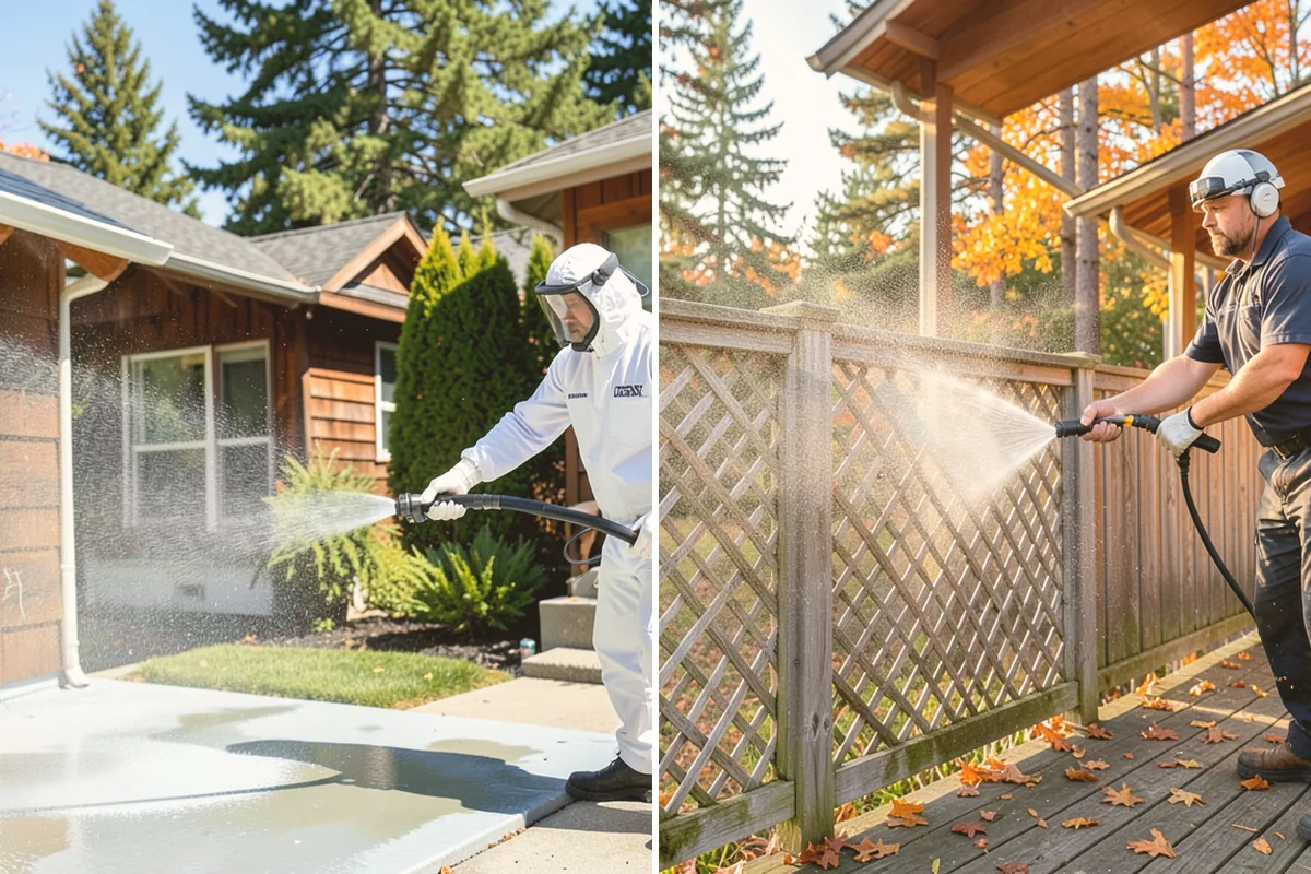 Concrete Walkway Cleaning in Snohomish, Snohomish County, WA - Clear debris and protect adjacent planting beds
