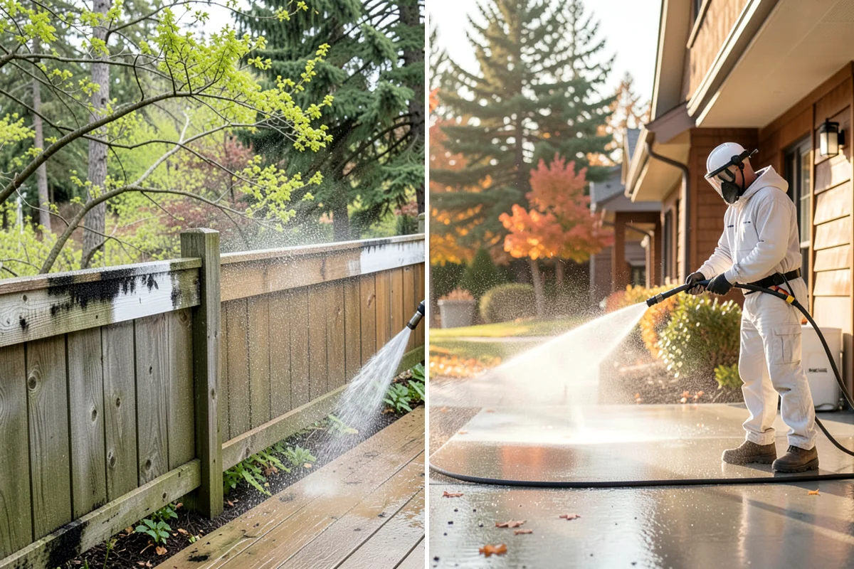 Concrete Walkway Cleaning in Snoqualmie, King County, WA - Clear debris and protect adjacent planting beds