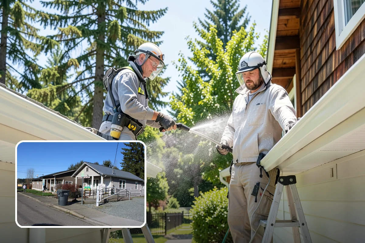 Concrete Walkway Cleaning in South Prairie, Pierce County, WA - Lifts embedded grime from porous concrete