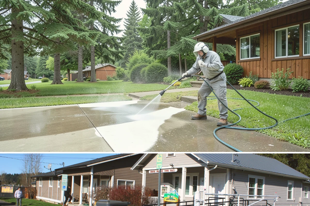 Concrete Walkway Cleaning in South Prairie, Pierce County, WA - Plan concrete walkway cleaning for a drier window from May to September so the slab can cure between rains.