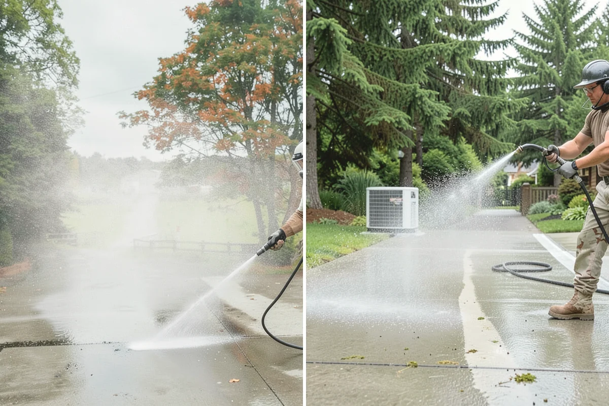 Concrete Walkway Cleaning in Steilacoom, Pierce County, WA - Clear debris and protect adjacent planting beds