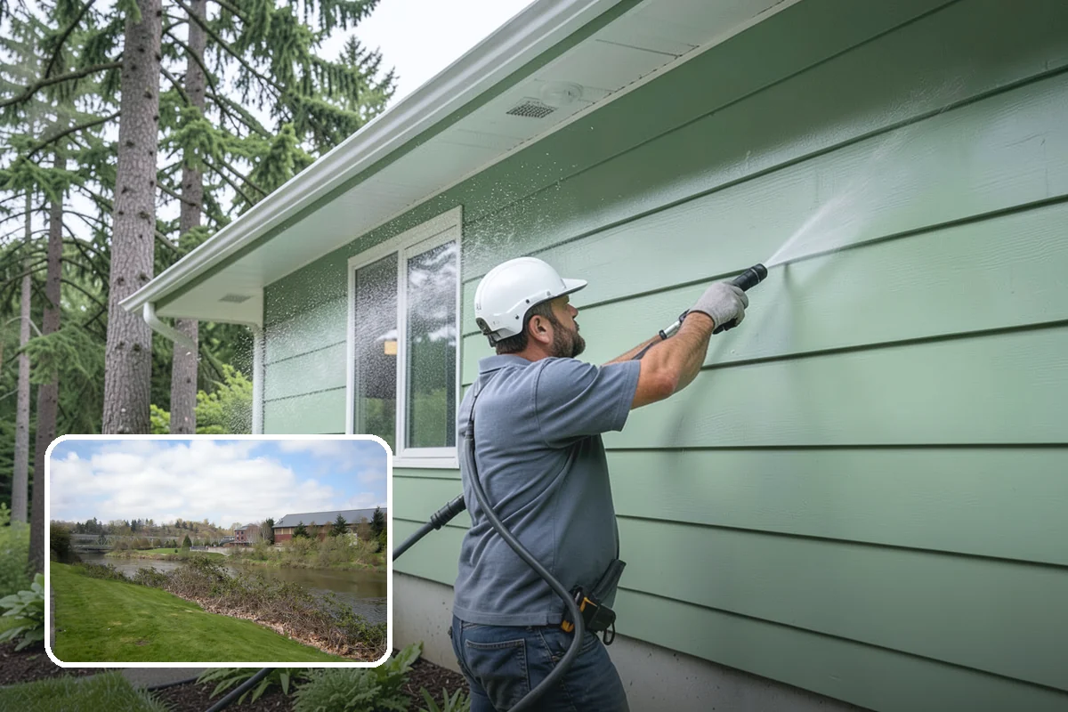 Concrete Walkway Cleaning in Tukwila, King County, WA - Lifts embedded grime from porous concrete