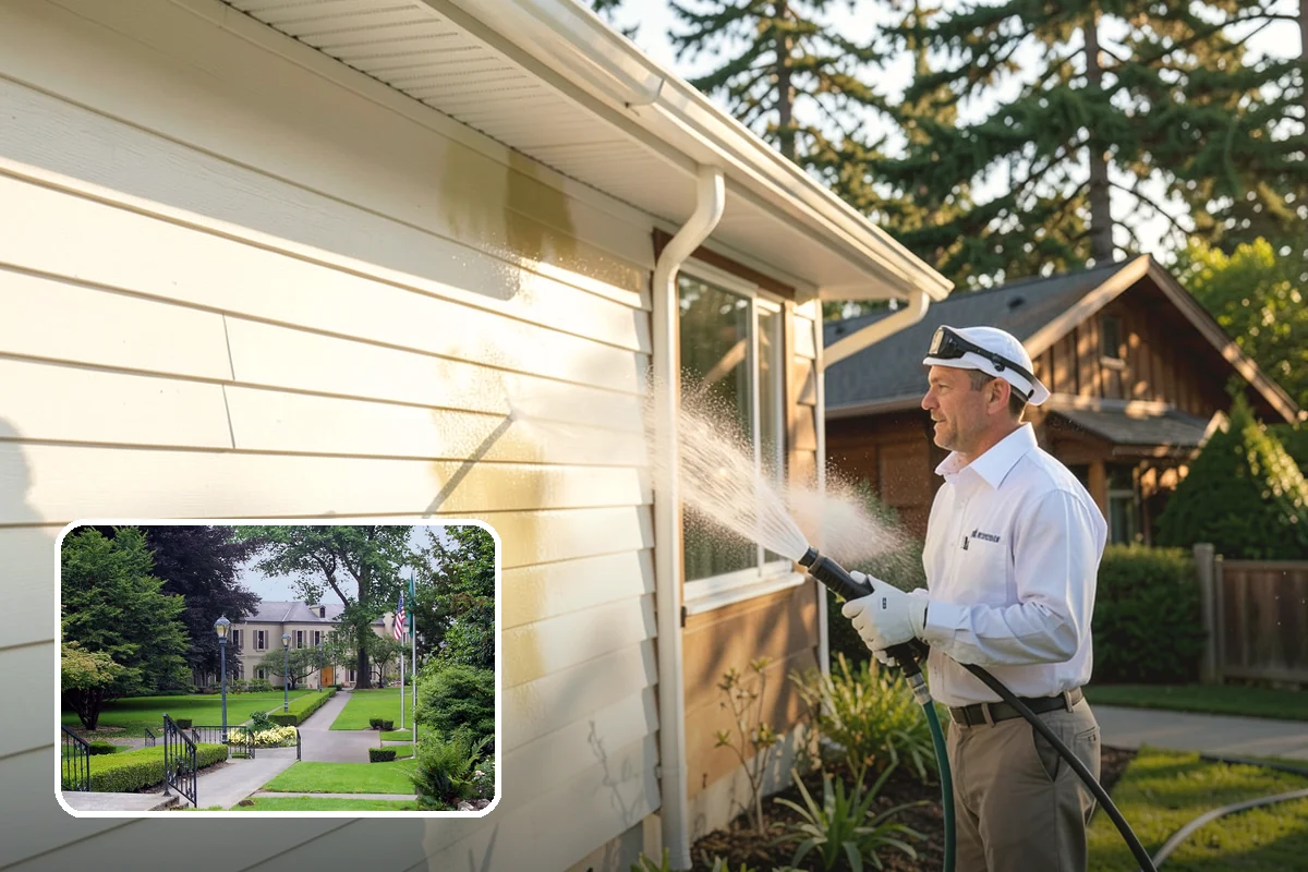Concrete Walkway Cleaning in Woodinville, King County, WA - Lifts embedded grime from porous concrete