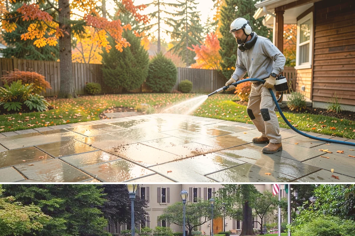 Concrete Walkway Cleaning in Woodinville, King County, WA - Plan concrete walkway cleaning for a drier window from May to September so the slab can cure between rains.