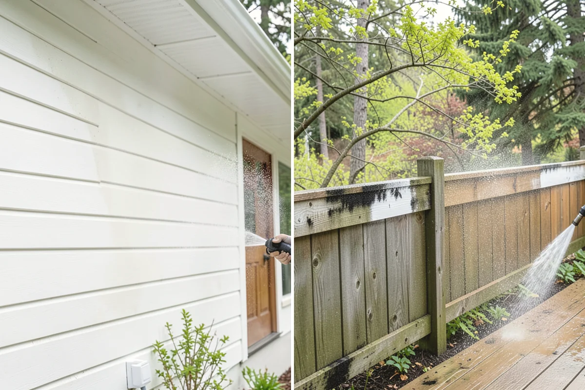 Concrete Wall Cleaning in Anacortes, Skagit County, WA - Protect adjacent plantings and cover nearby surfaces