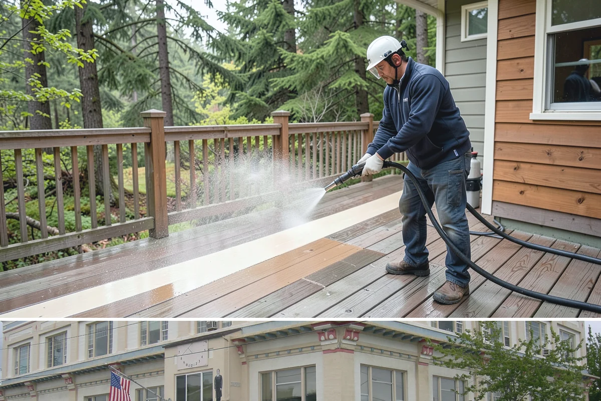 Concrete Wall Cleaning in Anacortes, Skagit County, WA - Spring is a strong time to clear the algae that flourished through the wet winter, giving walls a clean start before summer.