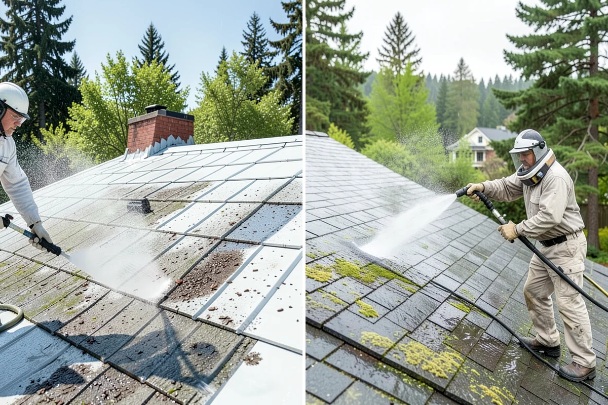 Concrete Wall Cleaning in Arlington, Snohomish County, WA - Protect adjacent plantings and cover nearby surfaces