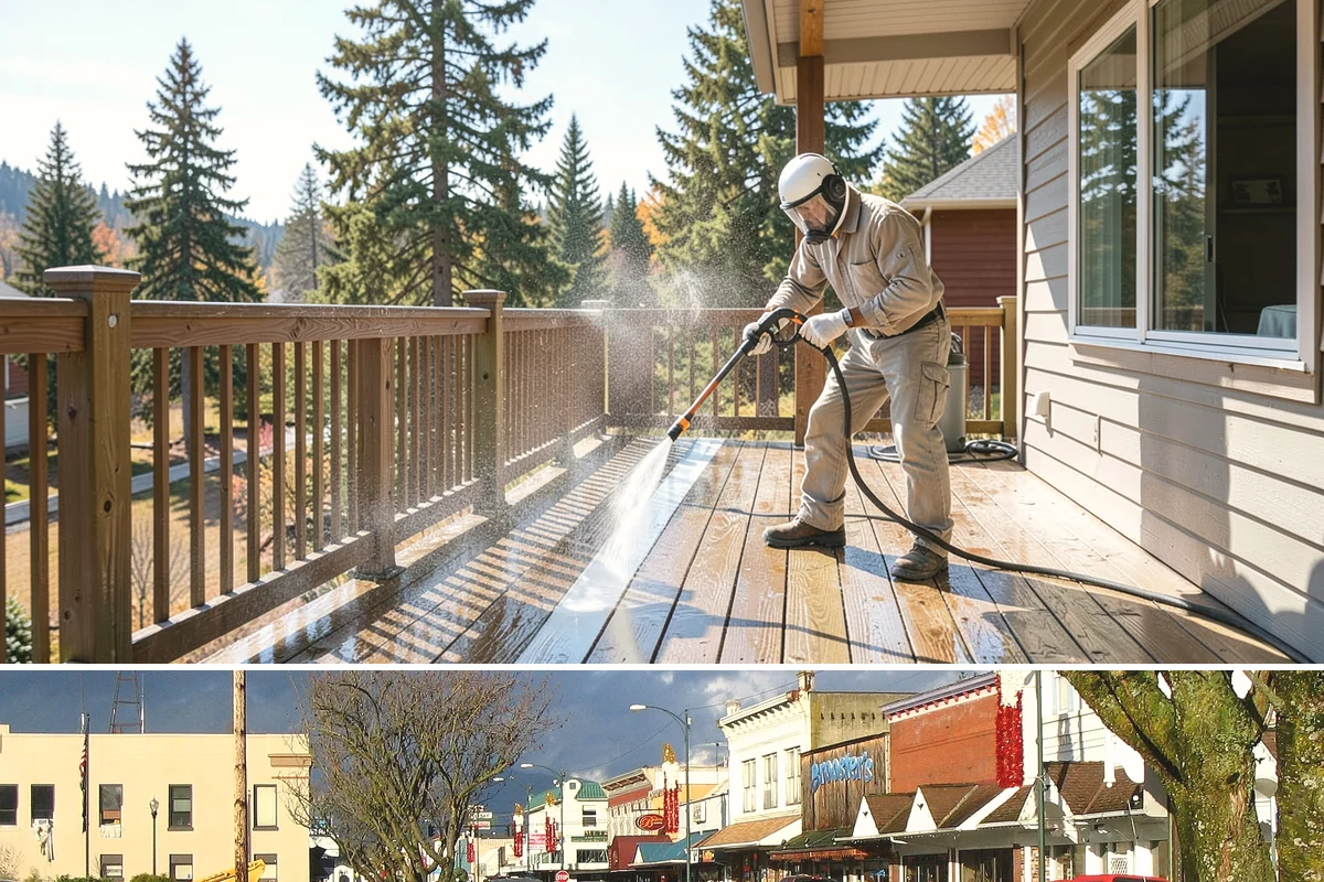 Concrete Wall Cleaning in Arlington, Snohomish County, WA - Spring is a strong time to clear the algae that flourished through the wet winter, giving walls a clean start before summer.