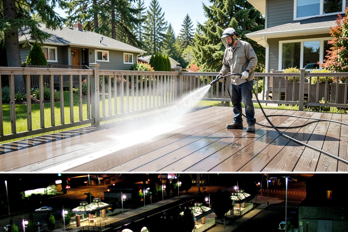 Concrete Wall Cleaning in Auburn, King County, WA - Spring is a strong time to clear the algae that flourished through the wet winter, giving walls a clean start before summer.