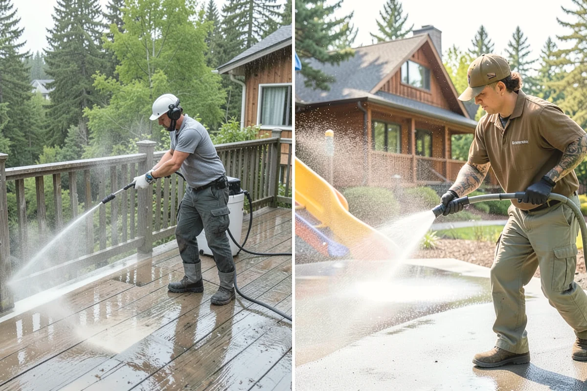 Concrete Wall Cleaning in Black Diamond, King County, WA - Protect adjacent plantings and cover nearby surfaces