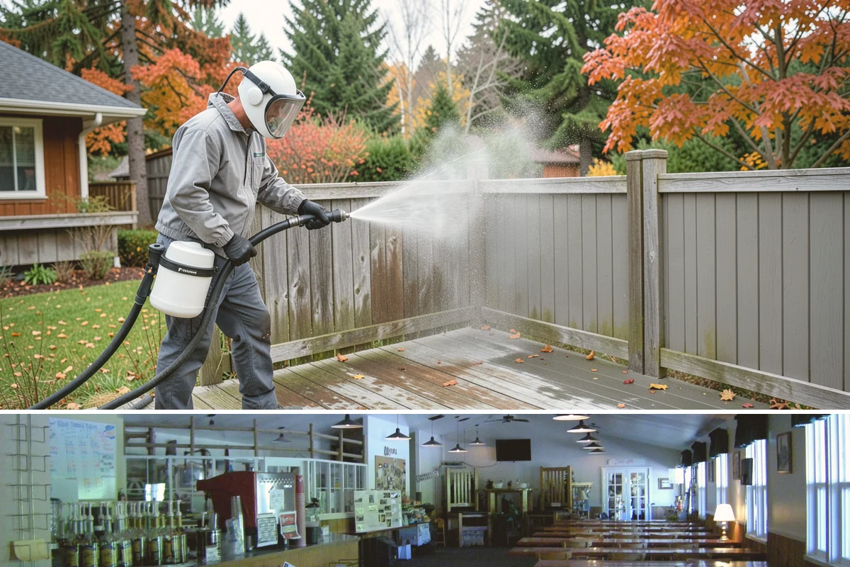 Concrete Wall Cleaning in Black Diamond, King County, WA - Spring is a strong time to clear the algae that flourished through the wet winter, giving walls a clean start before summer.