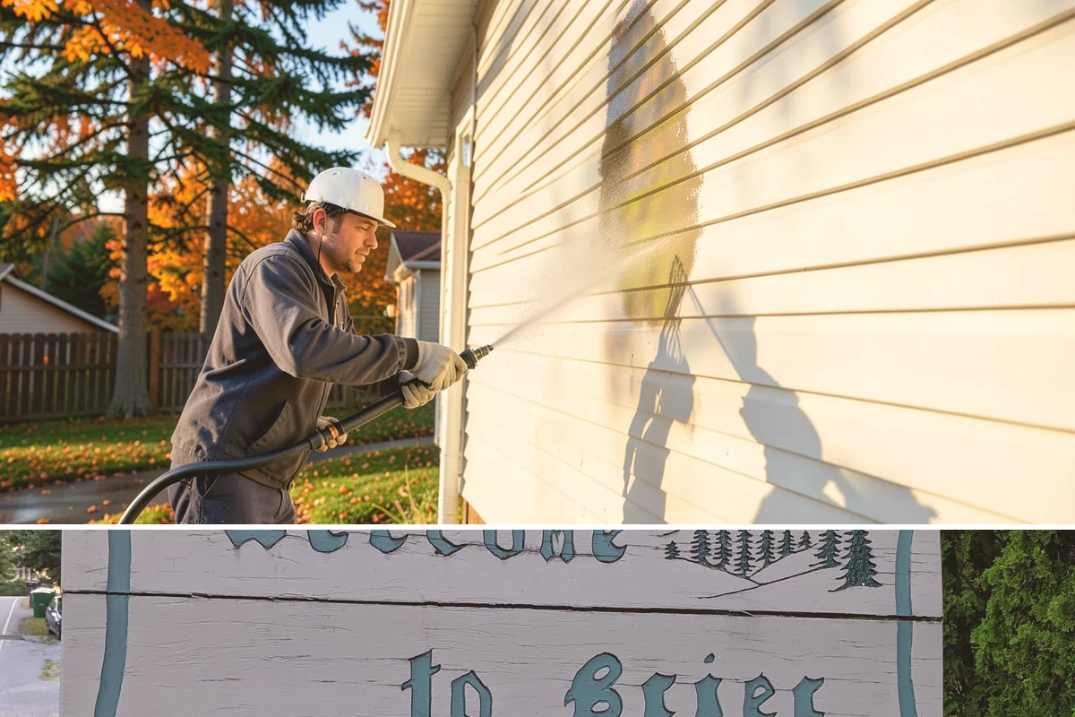 Concrete Wall Cleaning in Brier, Snohomish County, WA - Spring is a strong time to clear the algae that flourished through the wet winter, giving walls a clean start before summer.