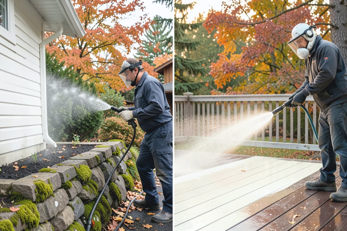 Concrete Wall Cleaning in Buckley, Pierce County, WA - Protect adjacent plantings and cover nearby surfaces