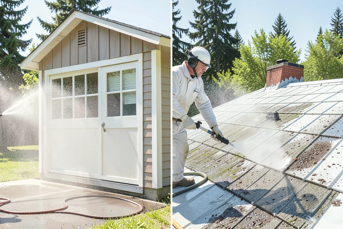 Concrete Wall Cleaning in Burlington, Skagit County, WA - Protect adjacent plantings and cover nearby surfaces