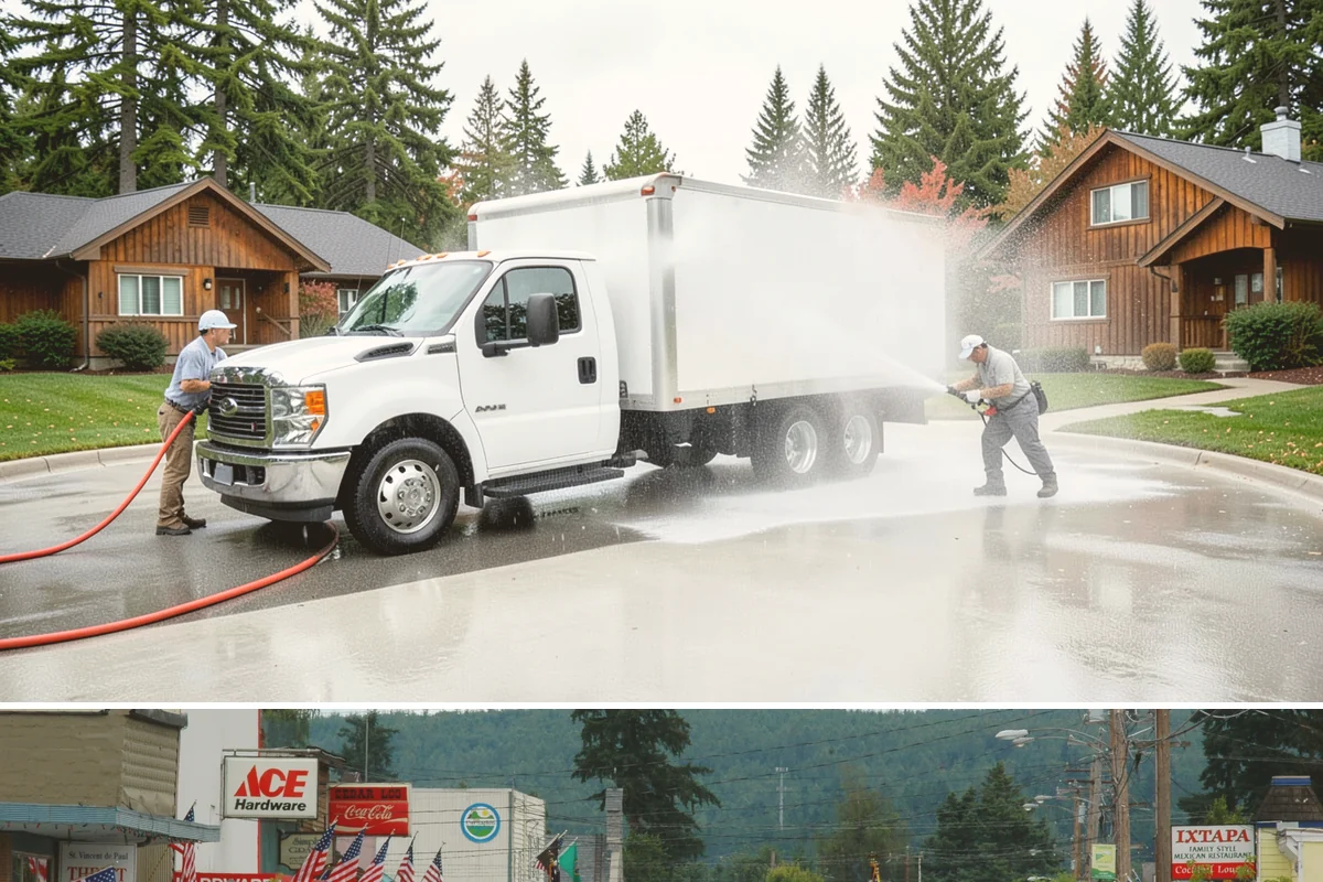 Concrete Wall Cleaning in Carnation, King County, WA - Spring is a strong time to clear the algae that flourished through the wet winter, giving walls a clean start before summer.
