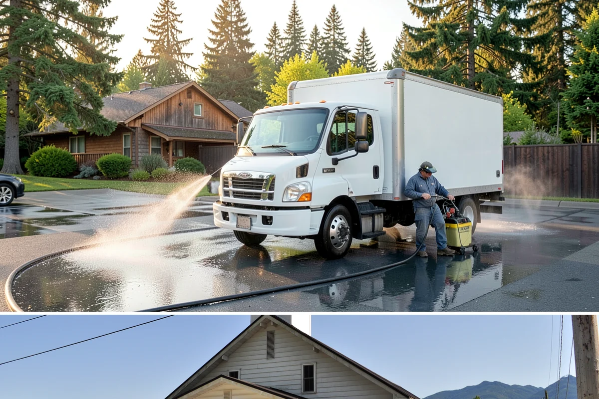 Concrete Wall Cleaning in Concrete, Skagit County, WA - Spring is a strong time to clear the algae that flourished through the wet winter, giving walls a clean start before summer.