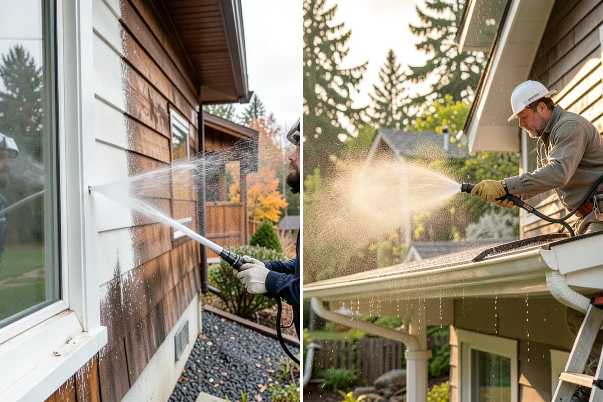 Concrete Wall Cleaning in DuPont, Pierce County, WA - Protect adjacent plantings and cover nearby surfaces