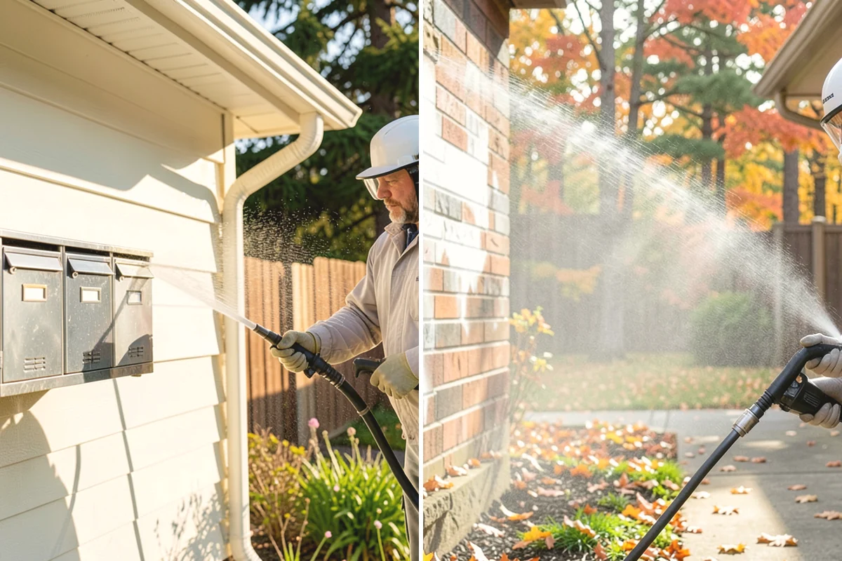 Concrete Wall Cleaning in Edgewood, Pierce County, WA - Protect adjacent plantings and cover nearby surfaces